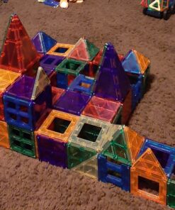 Playmags 150-Piece Magnetic Tiles Building Set – 3D Magnet Building Blocks, Creative Imagination, Inspirational, Educational STEM Toys for Kids with 1 Car Single 60 919adM2jt L