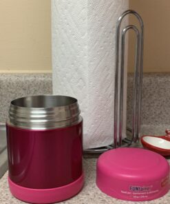 THERMOS FUNTAINER 10 Ounce Stainless Steel Vacuum Insulated Kids Food Jar, Pink 53 919euSmhtCL