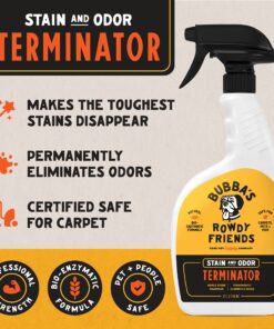 BUBBAS Super Strength Enzyme Cleaner - Pet Odor Eliminator - Carpet Stain Remover - Remove Dog & Cat Urine Odor from Mattress, Sofa, Rug, Laundry, Hardwood Floors and more. Puppy Training Supplies 32 Fl Oz (Pack of 1) 20 919mdwP9XOL 1
