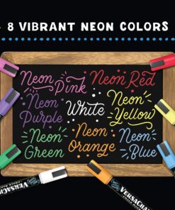 Alternative view of Neon Chalk Marker for Chalkboard Liquid Pen 8 Pack 3mm Fine Tip Erasable and Washable Fine 3mm Neon Colors