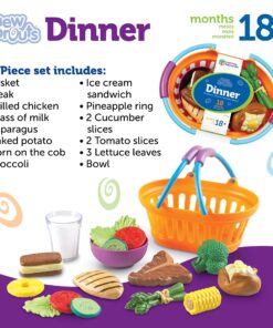 Learning Resources New Sprouts Dinner Food Basket - 18 Pieces, Ages 18+ Months Pretend Play Food for Toddlers, Preschool Learning Toys, Kitchen Play Toys for Kids 32 919tdho2nDL