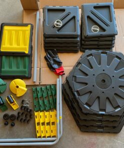 Dual Chamber Compost Tumbler – Easy-Turn, Fast-Working System – All-Season, Heavy-Duty, High Volume Composter with 2 Sliding Doors - (2 – 18.5gallon /70 Liter) 34 919udjfcSNL