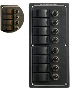 Alternative view of Amarine Made 8 Gang Aluminium LED Rocker & Circuit Breaker Waterproof Marine Boat Rv Switch Panel AM62-PN-LB8Z