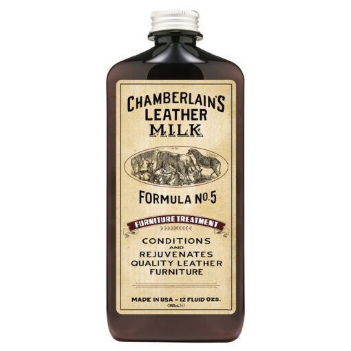 Leather Milk Leather Furniture Conditioner and Cleaner - Furniture Treatment No. 5 - for All Natural, Non-Toxic Leather Care. Made in The USA. 2 Sizes. Includes Premium Applicator Pad! 12 oz