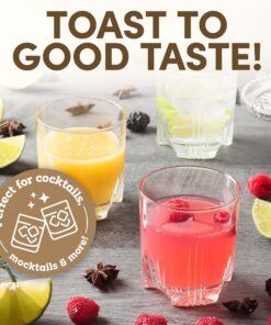 Paksh Novelty Whiskey Decanter Set - 7-Piece Italian Crafted Glass Decanter & Whiskey Glasses Set - Holiday Whiskey Gifts for Men and Women w/ Ornate Stopper and 6 Cocktail Glasses, Red A 34 91A6KFl oEL