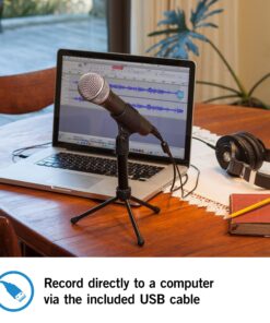 Samson Technologies Q2U USB/XLR Dynamic Microphone Recording and Podcasting Pack (Includes Mic Clip, Desktop Stand, Windscreen and Cables), silver Q2U Gray 18 91AJRZJTqSL