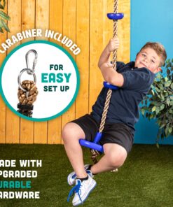 Squirrel Products Climbing Rope with Disc Swing - Active Outdoor Playset Equipment - Blue 16 91ALZ ROAFL