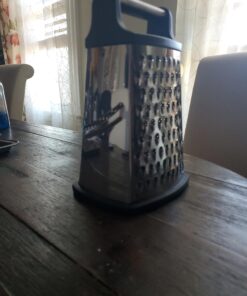 Professional Cheese Grater - Stainless Steel, XL Size, 4 Sides - Perfect Box Grater for Parmesan Cheese, Vegetables, Ginger - Dishwasher Safe - Black 35 91AS94201iL