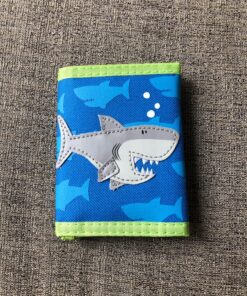 Stephen Joseph, Kids Unisex Wallet, Toddler Wallet for Boys and Girls with Applique Designs, Screen Printed Wallet with Zippered Coin Pocket, Shark 22 91AgXgXxjpL