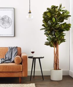 Nearly Natural 6ft Fiddle Leaf Fig Artificial Trees, 72in, Green 72 in 40 91Ak6iQmuOL
