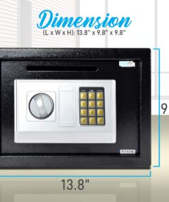 Alternative view of SereneLife Safe Box Front Loading Safe Cash Drop Vault Safe Security Box Cabinet Safe & Money Safe Box Digital Steel Safe Safety Box for Cabinets, Home & Office 13.8 x 9.8 x 9.8 2 Keys 13.8" x 9.8" Deposit Slot
