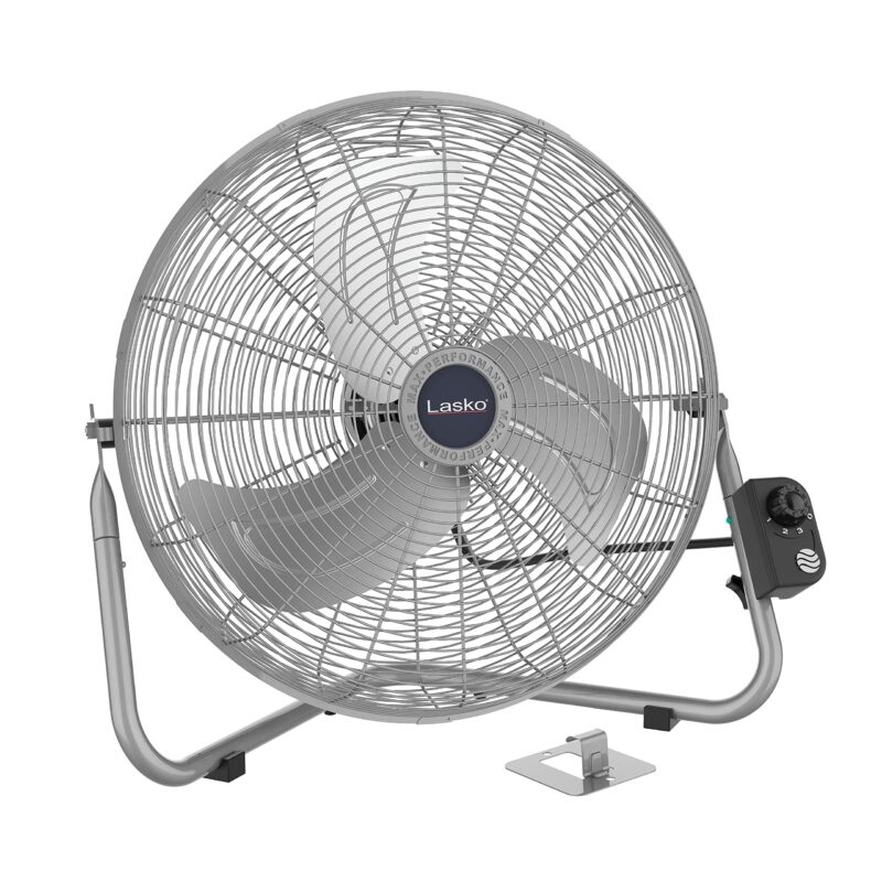 Catalog 3 Lasko High Velocity Max Performance Floor Fan with Wall mount Option, 3 Powerful Speeds, Pivoting Fan Head for Home, Garage, Attic, 20", Black, 2265QM