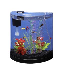 Tetra ColorFusion Starter aquarium Kit 3 Gallons, Half-Moon Shape, With Bubbler And Color-Changing Light Disc 41 91BAEBTDfmL