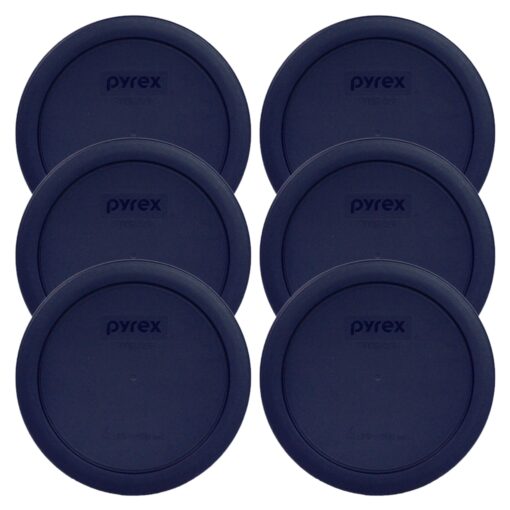 Pyrex Blue 4 Cup Round Plastic Cover - 6-Pack Dark Blue