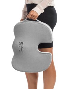 ComfiLife Premium Comfort Seat Cushion - Non-Slip Orthopedic 100% Memory Foam Coccyx Cushion for Tailbone Pain - Cushion for Office Chair Car Seat - Back Pain & Sciatica Relief (Gray) Gray 40 91BGhwQl8PL 1