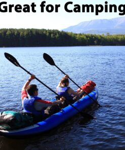 Sea Eagle 420X Explorer Inflatable Kayak- Fishing, Touring, Camping, Exploring &White Watering-Self Bailing, Removable Skeg, Drop Stitch Floor Blue 420X Deluxe Package 12 91BIAnpvXLL