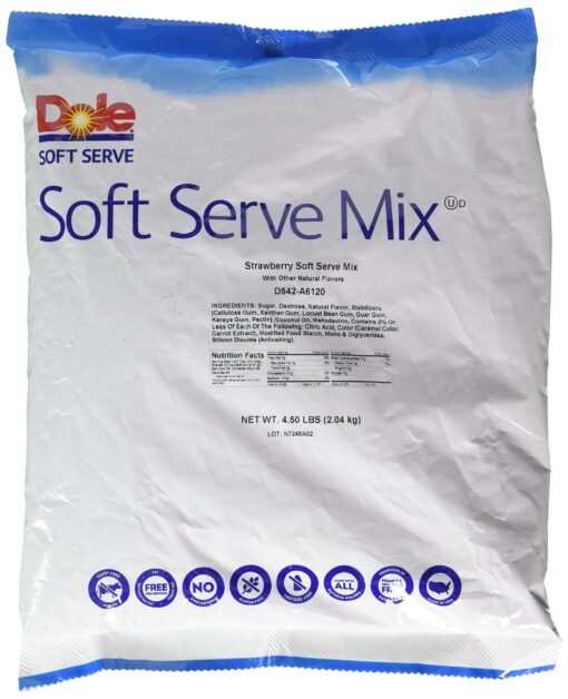 Dole Soft Serve Mix, Strawberry, 18.5 Pound (Pack of 4) 70.4 Pound