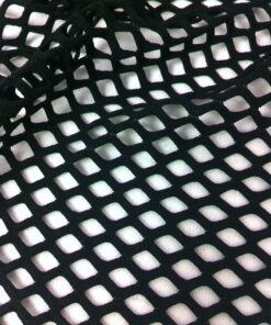 Alternative view of Big Hole Diamond Mesh on Stretch Polyester Spandex Fabric by The Yard (Black) Black