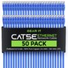 GearIT 50-Pack, Cat5e Ethernet Patch Cable 1 Foot - Snagless RJ45 Computer LAN Network Cord, Blue - Compatible with 48 Port Switch POE Rackmount 48port Gigabit 1 Foot (50-Pack) 19 91BTu9OoFqL