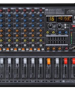 Alternative view of Professional Eight-Channel Audio Mixer with USB Interface, Bluetooth, and DSP Sound Effects 8-Channel Mixer with Bluetooth & DSP Sound Effect