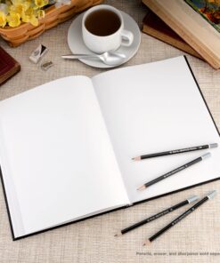 Pentalic - 8.5"x 11" Hardbound Sketchbook, 110 Sheets, Black 8-1/2-inch x 11-inch, 220 Pages Hard Bound Sketchbook, Black 21 91BZKYCBoBL