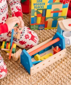 Melissa & Doug Take-Along Tool Kit Wooden Construction Toy (24 pcs), Multicolor, 10.0 x 5.55 x 4.75 29 91BhVbLBbPL