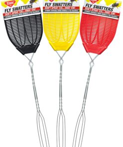 Enoz Flyswatter, Rids Home and Garden of Pests, Multicolor, Heavy Duty with Vented Design, Easy to Use, 2 Count 9 91Bhz2qAqfL