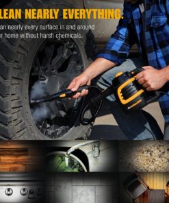 Alternative view of McCulloch MC1230 Handheld Steam Cleaner with Extension Hose,Quick heat-up time, 11-Piece Accessory Set, Chemical-Free Cleaning for Tile, Black