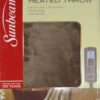 Sunbeam Velvet Soft Plush Heated Throw Blanket Size: 50 x 60 3 Heat Setting Remote Control Auto Off (Cocoa (Beige/Tan/Brown)) Cocoa Beige Tan 13 91BmFpVBVpL
