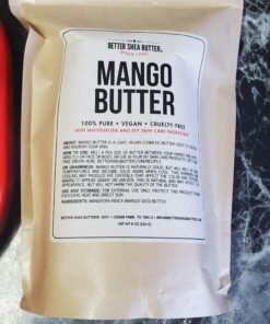 Better Shea Butter Raw Mango Butter - 100% Natural Mango Seed Butter - Skin and Hair Moisturizer - Use with Shea in DIY Whipped Body Butter, Mango Body Lotion, Lip Gloss and Soap Making, 8 oz Block Bar 8 Ounce (Pack of 1) 29 91BvF3go9NL