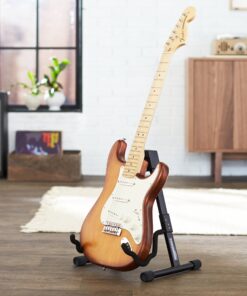 Amazon Basics Adjustable Guitar Folding A-Frame Stand for Acoustic and Electric Guitars with Non-Slip Rubber and Soft Foam Arms, Fully Assembled 34 91Bw8wZ bcL