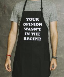 Funny Guy Mugs Your Opinion Wasn't In The Recipe Adjustable Apron with Pockets - Funny Apron for Men and Women - Perfect For Kitchen BBQ Grilling Barbecue Cooking Baking Crafting Gardening Your Opinion Wasn't in the Recipe Apron 12 91ByaTxOf1L