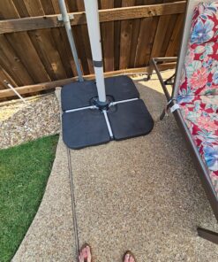 Best Choice Products 4-Piece 155lb Capacity Heavy-Duty Cantilever Offset Patio Umbrella Stand Square Base Plate Set w/Easy-Fill Spouts for Water or Sand - Black 32 91C4xEauLVL