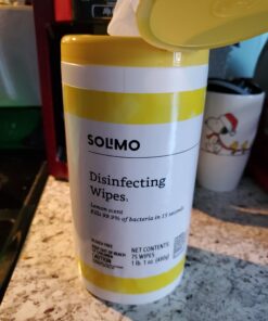 Amazon Basics Disinfecting Wipes, Lemon Scent, for Sanitizing, Cleaning & Deodorizing, 255 Count (3 Packs of 85) (Previously Solimo) 85 Count (Pack of 3) 3 Pack Lemon 31 91CEcRLPgxL 1