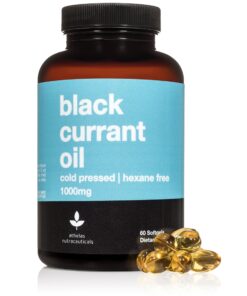 Black Currant Oil 1000mg - Cold Pressed - Hexane Free - High in GLA - Supports Healthy Hair, Skin, and Nails - Assists Menstrual Cycle - Premium Black Currant Seed Oil Softgel Supplement 17 91CEyROTY8L