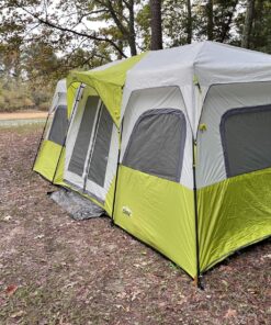 CORE 12 Person Instant Cabin Tent | 3 Room Huge Tent for Family with Storage Pockets for Camping Accessories | Portable Large Pop Up Tent for 2 Minute Camp Setup Green 39 91CGXVqGUNL