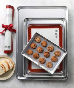 New Star Foodservice | Commercial-Grade Bun/Sheet Pan 18-Guage (9 x 13 x 1 inch (Quarter Size)) 9 x 13 x 1 inch (Quarter Size) 33 91CHnkiDRlL