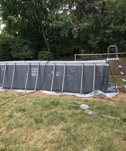 Intex 18ft X 9ft X 52in Ultra Frame Rectangular Pool Set with Sand Filter Pump, Ladder, Ground Cloth & Pool Cover 18 ft x 9 ft x 52 in 61 91CMwrRfSL 1