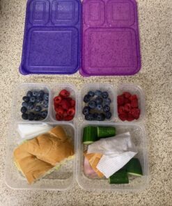 6 Pack - SimpleHouseware Color Reusable 3-Compartment Meal Prep Container Boxes (36 ounces) 6 Pack 45 91CPNcd83qL