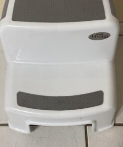 Dual Height 2 Step Stool for Kids | Slip Resistant Soft Grip Toddler's Stool for Potty Training and Use in The Bathroom or Kitchen | BPA Free for Comfort and Safety (1 Pack, Grey) 1 Count (Pack of 1) Gray 34 91CWE8fLFuL