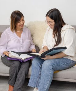 Christian Art Gifts Women's Fashion Bible Cover Serenity Prayer, Aqua/Black Faux Leather, Large 32 91Ci2DQtWL