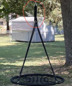 SUPER DEAL 40'' Spider Web Tree Swing Round Net Swing Platform Rope Swing Set for Kids Adult, 71" Detachable Nylon Rope with Swivel for Outdoor Backyard, Max 660 Lbs Extra Safe Steel Frame, Black 40 inch 32 91CqkxJO uL