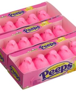 Marshmallow Peeps Pink Chicks, 4.5-Ounce, 15-Count Boxes (Pack of 6) Marshmallow