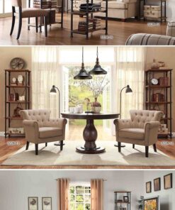 HOMELEGANCE Factory Metal Frame Writing Desk, Rustic Brown 27 91D09I6cvhL