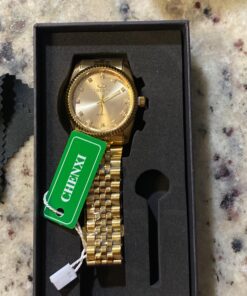 DREAMING Q&P Fq-043 Classic Golden Stainless Steel Male Female Crystals Quartz Wrist Watches for Man Woman Gold 22 91D4Z0P5G0L 1