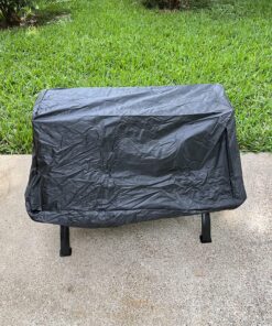 Sunnydaze 36-Inch Northland Outdoor Rectangular Fire Pit with Cooking Grill, Poker, and Spark Screen - Black Finish 37 91D60R skxL