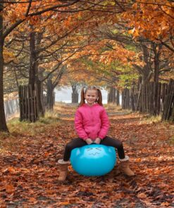 Xino Sports Hopping Ball for Kids - Teens and Adults, Bouncy Balls for Kids, Hopper Ball, Jumping Ball with Handle, 22 Inch Diameter, Kids Outdoor Toys (Blue) Blue 20 91D9jWoM88L