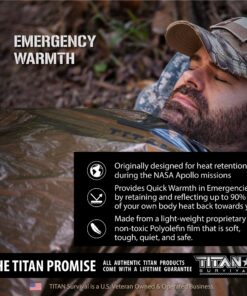 Titan Survival's Extra-Thick Emergency Mylar Sleeping Bag | Designed for NASA Space Exploration and Heat Retention. Perfect for Survival Kits and Go-Bags | PE, 36" x 78" Woodland Shrowd 14 91DBLEQ9p6L
