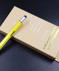 6 in 1 Multitool Pen with Gift Box - Includes 1 Ballpoint Pen, Universal Stylus Pen, Ruler,Flat and Phillips Screwdriver Bit, Level Gauge - The Perfect Multi-Function Gadg (Model B, 1PCS LIGHT YELLOW) Model B 21 91DH2MQ7ffL