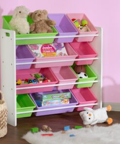 HoneyCanDo Kids Toy Storage Organizer With Bins, Pastel 24 91DHjUZgZKL